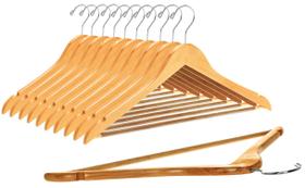 Conjunto de cabides de madeira Quality Slightly Curved 10 Natural Conjunto de cabides de madeira Quality Slightly Curved 10 Natural