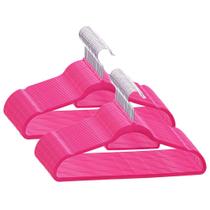 Conjunto de cabides de roupas vidaXL, veludo rosa, plástico durável, 50 unidades Conjunto de cabides de roupas vidaXL, veludo rosa, plástico durável, 50 unidades