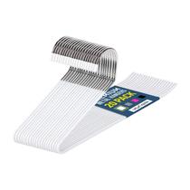 Conjunto de cabides para calças Lifemaster Metal, 20 peças, antiderrapante, branco