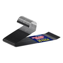 Conjunto de cabides para calças Lifemaster Metal, 30 peças, antiderrapante, preto Conjunto de cabides para calças Lifemaster Metal, 30 peças, antiderrapante, preto