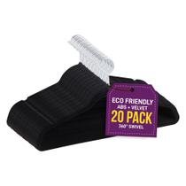 Conjunto de cabides para roupas Lifemaster Velvet, antiderrapante, 20 peças