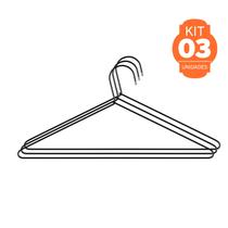 Conjunto de Cabides Pretos: Praticidade e Design Inovador - 3 Peças para seu Guarda-Roupa