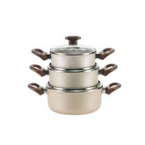 Conjunto de Caçarolas Crema 3 peças com Tampa de Vidro