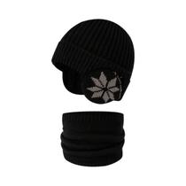 Conjunto De Cachecol De Inverno Para Meninos, Gorro De Lã Tricotado Quente Com Proteção Para as