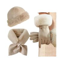 Conjunto De Cachecol, Gorro E Luvas Para O Inverno, 3 Peças, Atividades Ao Ar Livre, Presente Para