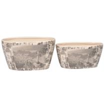 Conjunto de cachepots de ceramica - 2 pcs