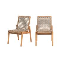 Conjunto de Cadeiras 2 Peças Trama - Jatobá e Corda Rami - Meu Móvel de Madeira