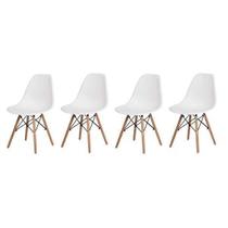 Conjunto De Cadeiras Charles Eames Eiffel DSW Branco 4 Peças