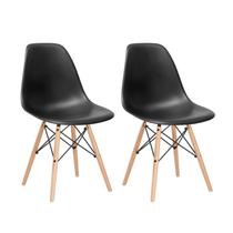 Conjunto De Cadeiras Charles Eames Eiffel DSW Preto 2 Peças