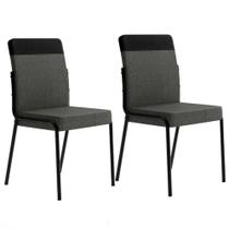 Conjunto de Cadeiras de Aço 2 Peças Copa e Cozinha Estofada Carraro Vercelli 90x46x57cm