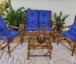 Conjunto De Cadeiras De Bambu Para Jardim Com Mesa De Centro