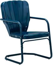 Conjunto de cadeiras de exterior Crosley Ridgeland Retro Metal Navy