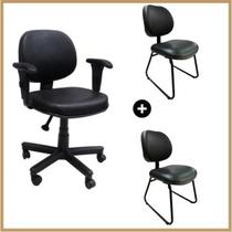 Conjunto de Cadeiras Executiva cor Preto - 2903