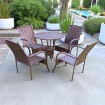 Conjunto de Cadeiras Fibra Sintética Poltrona Jardim Moderno