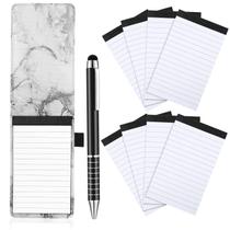Conjunto de caderno de bolso Outus de 10 peças, suporte de couro PU, 8 recargas