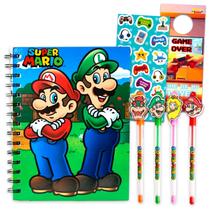 Conjunto de Caderno Super Mario com Canetas e Adesivos para Crianças Conjunto de Caderno Super Mario com Canetas e Adesivos para Crianças