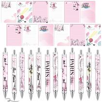 Conjunto de cadernos e canetas Gilprop Paris, 24 unidades, rosa, 10x7 cm Conjunto de cadernos e canetas Gilprop Paris, 24 unidades, rosa, 10x7 cm