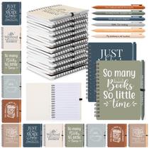 Conjunto de cadernos Thenshop 12 cadernos espirais e canetas de bambu 10x14cm Conjunto de cadernos Thenshop 12 cadernos espirais e canetas de bambu 10x14cm