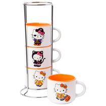 Conjunto de café expresso em cerâmica Silver Buffalo Hello Kitty Halloween 4 unidades 90 ml Conjunto de café expresso em cerâmica Silver Buffalo Hello Kitty Halloween 4 unidades 90 ml