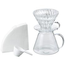 Conjunto de Café Hario "Simply Hario" V60 de Vidro para Pour Over, Tamanho 02 Conjunto de Café Hario "Simply Hario" V60 de Vidro para Pour Over, Tamanho 02
