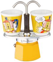 Conjunto de Cafeteira Moka Bialetti Mini Express Lichtenstein - 2 Xícaras (Amarela)