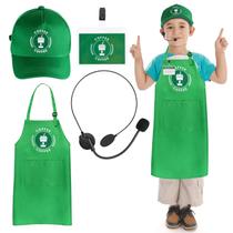 Conjunto de cafeteiras Costume Kyson Kids Barista Café Attendant Conjunto de cafeteiras Costume Kyson Kids Barista Café Attendant