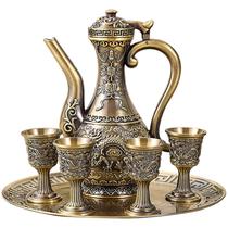 Conjunto de cafeteiras e xícaras turcas swsce Vintage Style Bronze