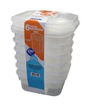 CONJUNTO DE CAIXA COM TAMPA 850ML 6 PEÇAS 14,7x6,7x14,7CM 0312