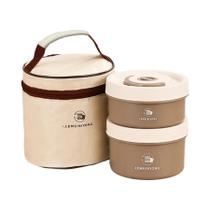 Conjunto De Caixa De Almoço Isolada Empilhável Em Aço Inoxidável, Container Portátil Bento