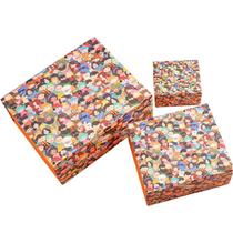 Conjunto de caixa de presente, 3 peças de personagens de desenhos animados coloridos com tampa