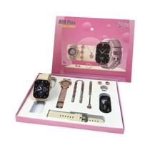 Conjunto De Caixa De Presente Com Relógio De Quartzo Diamante, Relógio Inteligente Fashion, Colar,