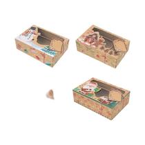 Conjunto De Caixa De Presente De Biscoitos De Natal 18 Peças Embalagem De Papel Kraft Com Janela 6