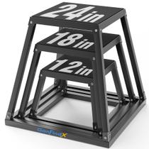 Conjunto de Caixa de Salto Pliométrico GanFindX 30/45/61 cm em Aço