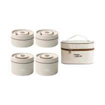 Conjunto De Caixa Térmica De Almoço E Lanche Em Aço Inoxidável De 2 Camadas Para Adultos E Crianças,