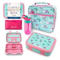 Conjunto de caixas Bento Kinsho Purple Unicorn com lancheira, bolsa de gelo Conjunto de caixas Bento Kinsho Purple Unicorn com lancheira, bolsa de gelo