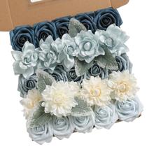 Conjunto de caixas combinadas de flores artificiais Rongflower Blue Gradient
