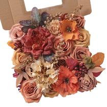 Conjunto de caixas combinadas de flores artificiais Rongflower Burnt Orange