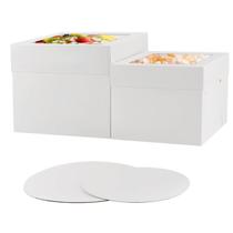 Conjunto de caixas de bolo NVAZIOP de 10 unidades com Windows de 2 tamanhos de altura