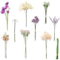Conjunto de caixas de caules de vegetação artificial Floroom, 45 unidades de lavanda e ouro