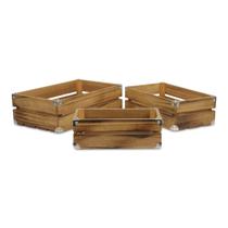 Conjunto de Caixas de Madeira Rústicas Cheungs Marrom Escuro com Tachas Conjunto de Caixas de Madeira Rústicas Cheungs Marrom Escuro com Tachas