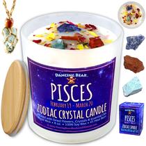 Conjunto de caixas de presente com velas DANCING BEAR Pisces Zodiac com cristais