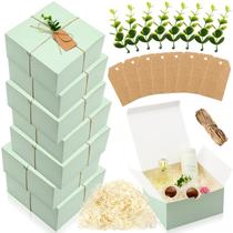 Conjunto de caixas de presente Crtiin, pacote com 8, 20x20x10cm, dama de honra de papel verde