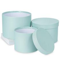 Conjunto de caixas de presente GNFlus Round Blue Cardboard 3 tamanhos