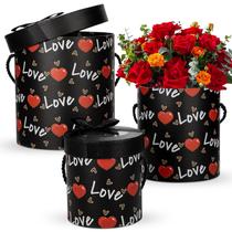 Conjunto de caixas de presente Hollyone 3 Round Nesting Black with Love