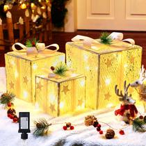 Conjunto de caixas de presente iluminadas de Natal de 3 Minetom com luzes