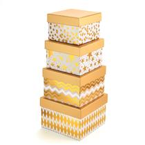 Conjunto de caixas de presente Nesting PAPER FAIR Christmas com tampa, 4 unidades