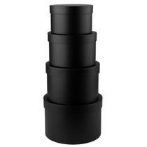 Conjunto de caixas de presente: papel revestido preto Briful, tamanhos variados x4