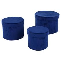 Conjunto De Caixas De Veludo azul - 3 Peças - Polar Equipamentos