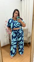 Conjunto de calça e blusa longo, sol Modas feminino, estampado tam GG