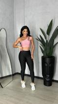 Conjunto de Calça Legging + Top Gota Fitness Academia para Mulheres Estilo Academia